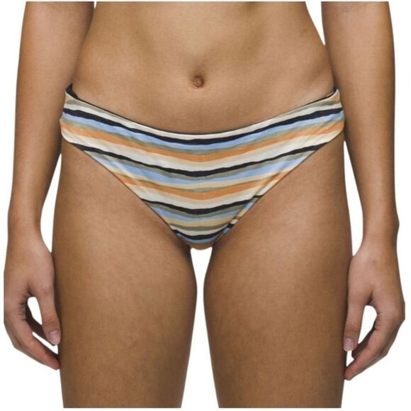 Prana Gemma Reversible Swim Bottom Women's Large Water‎ Stripe Beach Bikini NWT - Picture 1 of 9